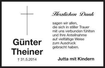 Traueranzeige von Günter Theiner von Pegnitz-Zeitung